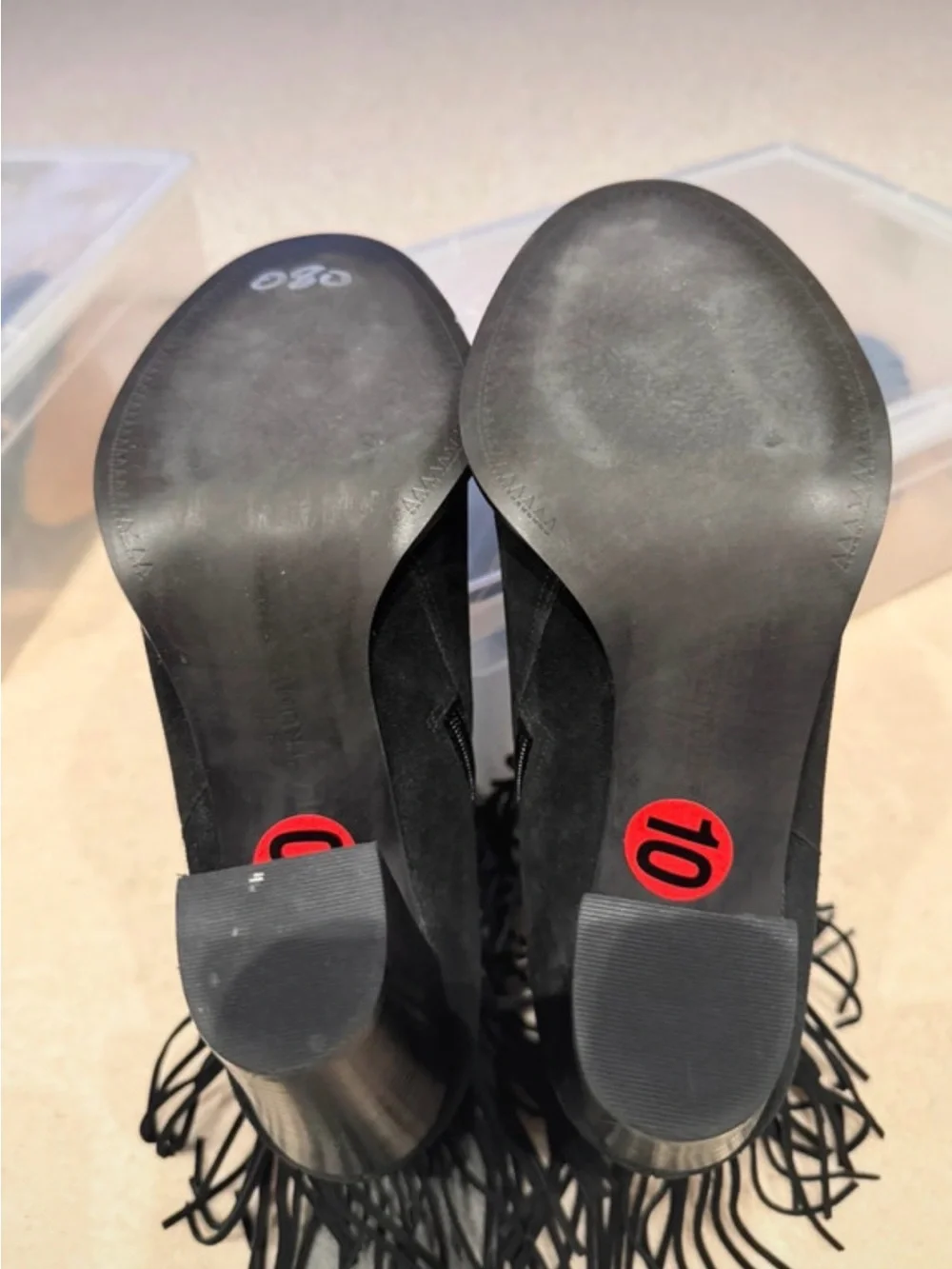 Jessica Simpson Black Suede Fringe Ankle Booties